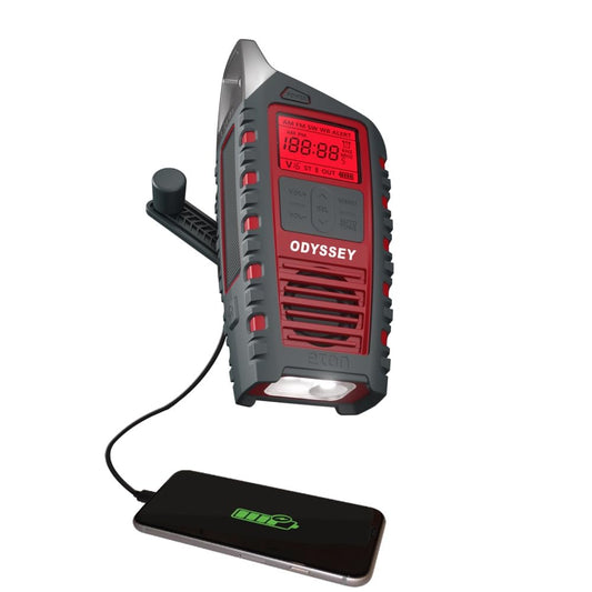 ETON - Odyssey Hand Crank NOAA Weather Radio All Band Emergency Radio AM/FM Shortwave Storm Radio Bluetooth Phone Charger RDS Solar Multi-Function Flashlight Camping Hiking