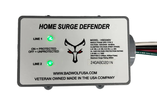 BADWOLF USA - Home EMP Surge Protector - 260kA of Surge Protection to Shield Your Home from Transient Surges Such As Lightning EMP CME Solar Flare and More