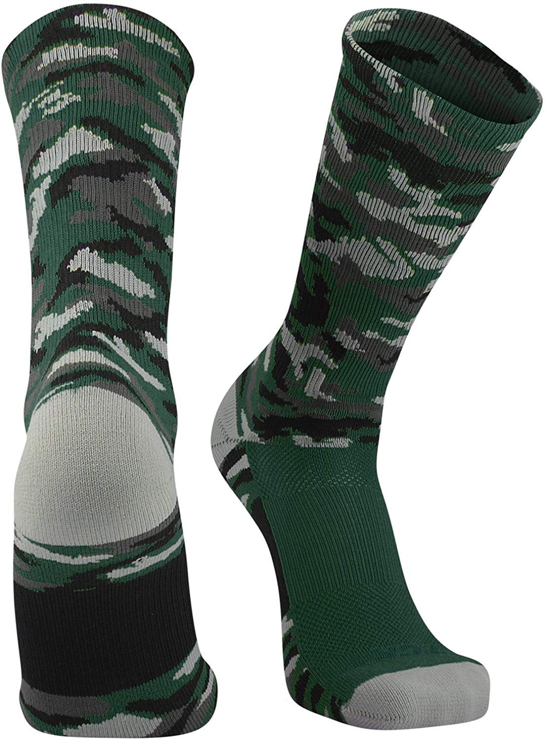 TCK - Woodland Camo Crew Socks (Dark Green Camo Large)