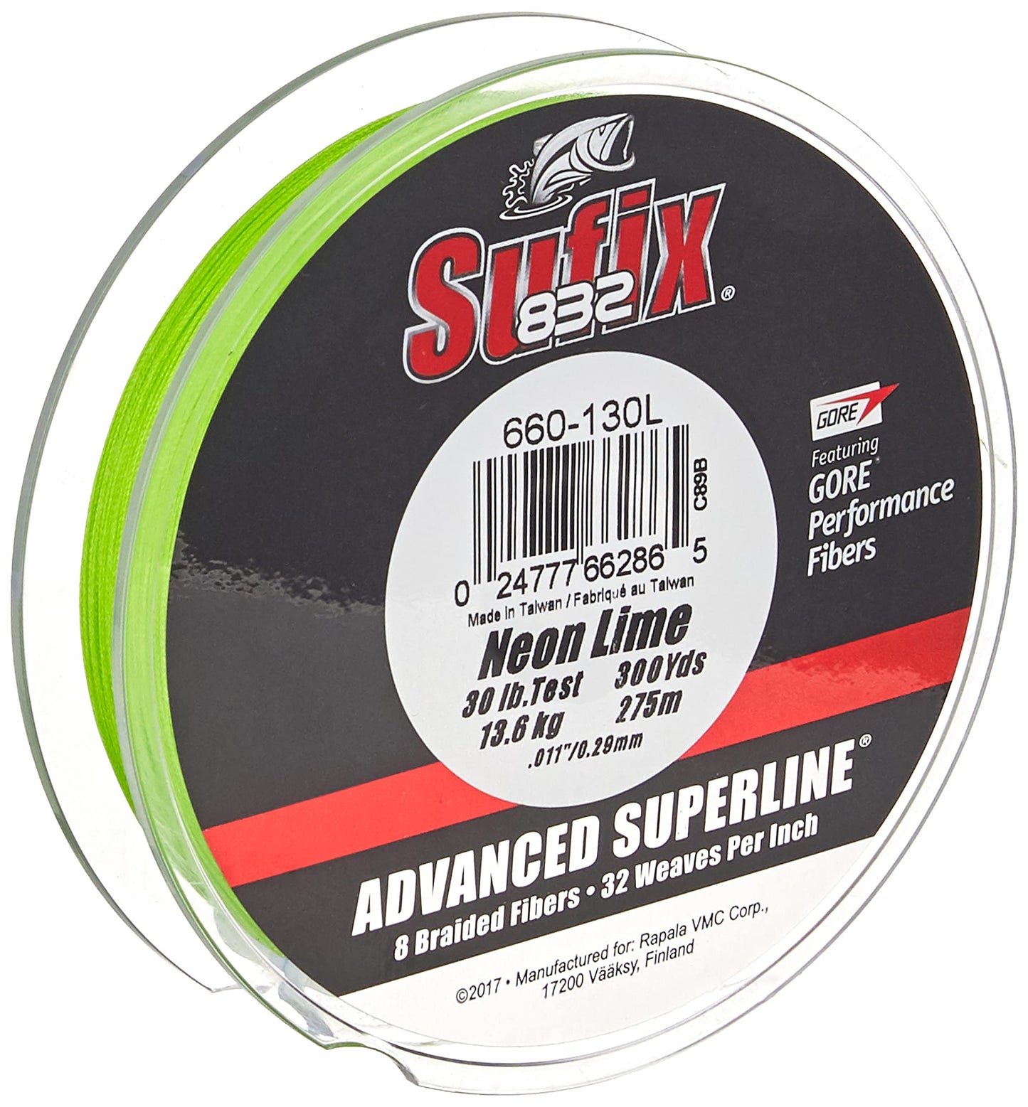 SUFIX - 832 Braid 30 lb Neon Lime 300 yards
