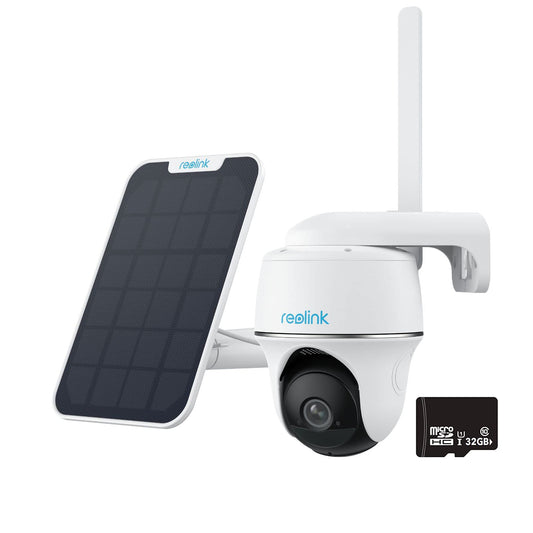 REOLINK - 4G LTE Cellular Security Camera Outdoor Pan Tilt Wireless Solar Powered 2K HD Night Vision 2-Way Talk Smart Person/Vehicle Detection No WiFi Go PT Plus + SP -US Version (Renewed)