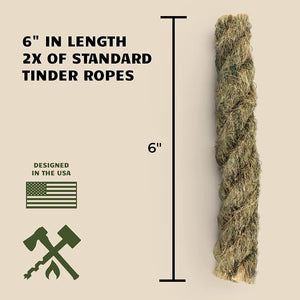 BUSHCRAFT SURVIVAL - Jumbo Jute Rope Waterproof Tinder Fire Starters (5 Pack)