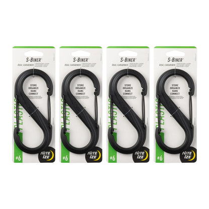 NITE IZE - S-Biners / Plastic Dual Carabiner | (4 Pack)